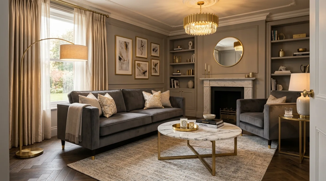 Use wood tones to warm up the palette